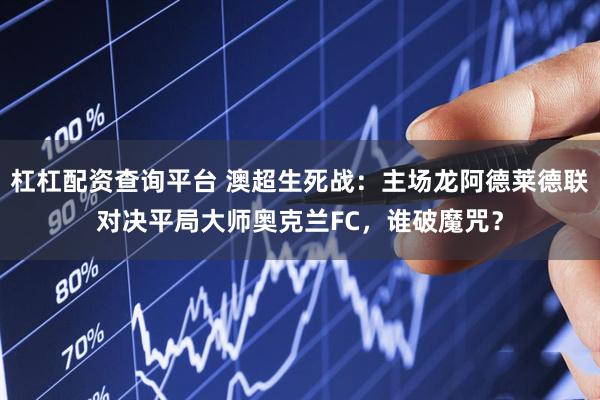 杠杠配资查询平台 澳超生死战：主场龙阿德莱德联对决平局大师奥克兰FC，谁破魔咒？